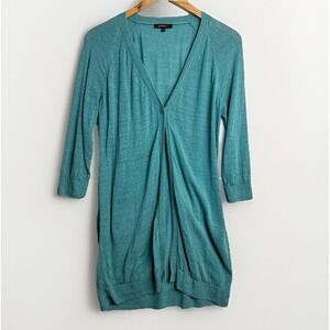 Lafayette 148 100% Linen Cardigan Women's M Aqua $398
